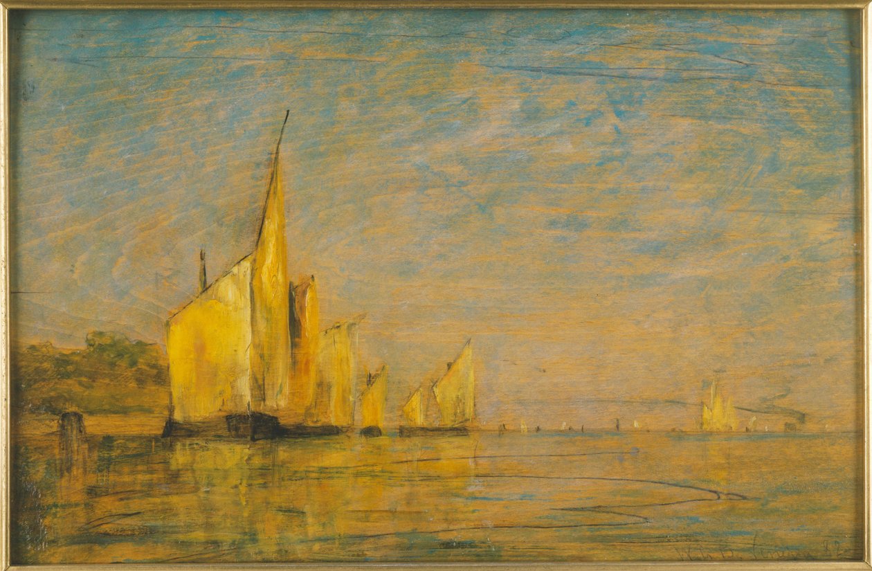 En gruppe båter, Venezia av William Gedney Bunce