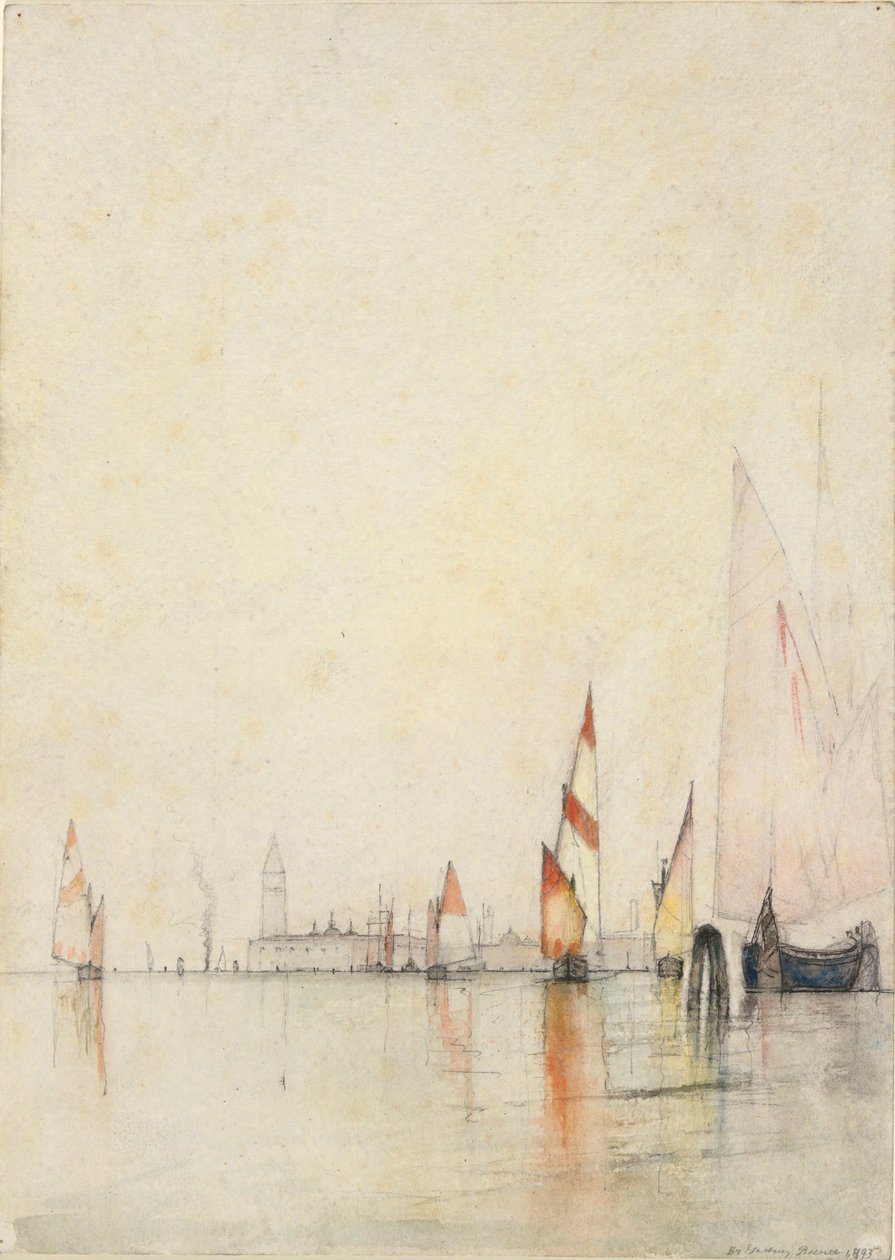 Båter på lagunen, Venezia av William Gedney Bunce