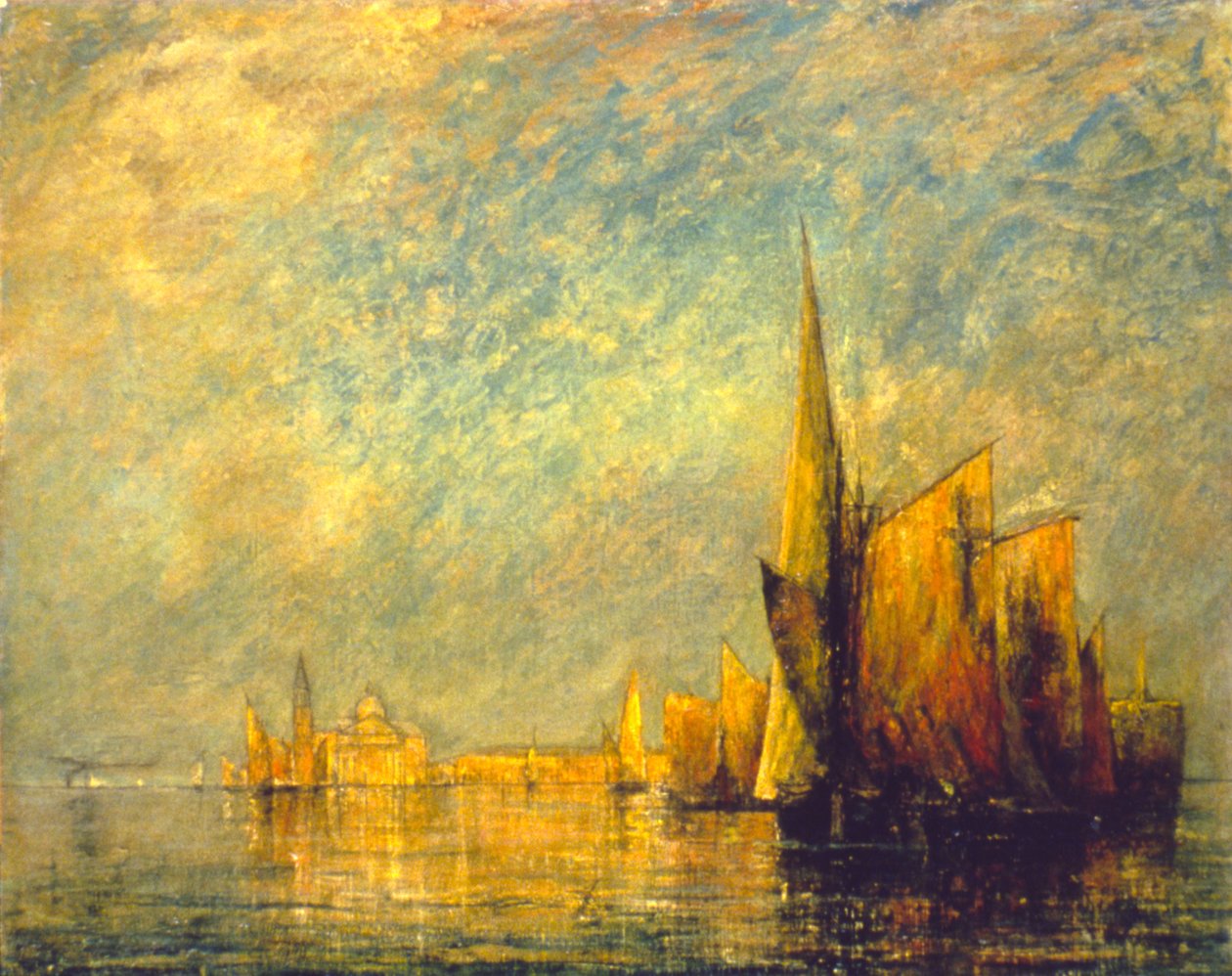 Solnedgang, San Giorgio, slutten av 1800-begynnelsen av 1900-tallet. av William Gedney Bunce