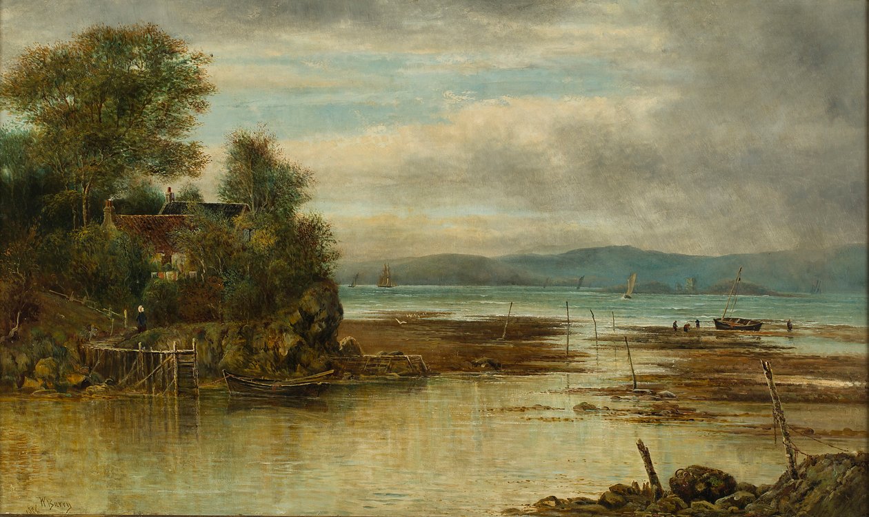 Cramond Ferry - Where the River Joins With the Sea (olje på lerret) av William Gerard Barry