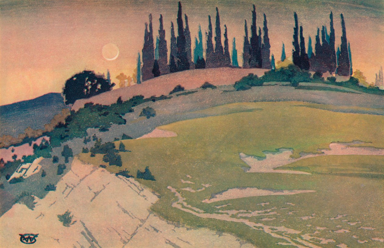 The Passing of the Crescent, Umbria, c1913, 1928 av William Giles
