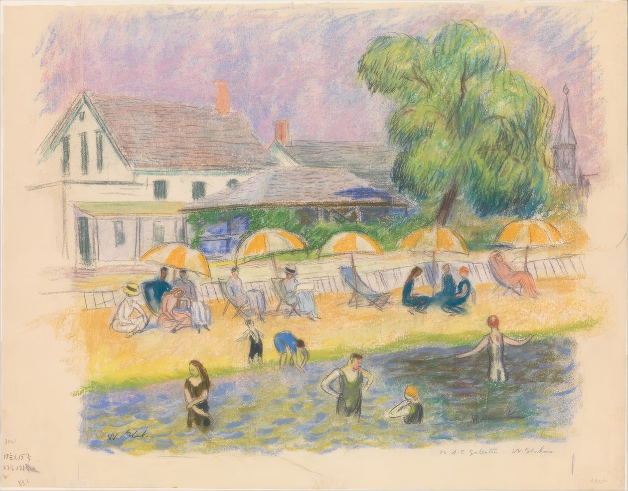 Strandscene av William Glackens