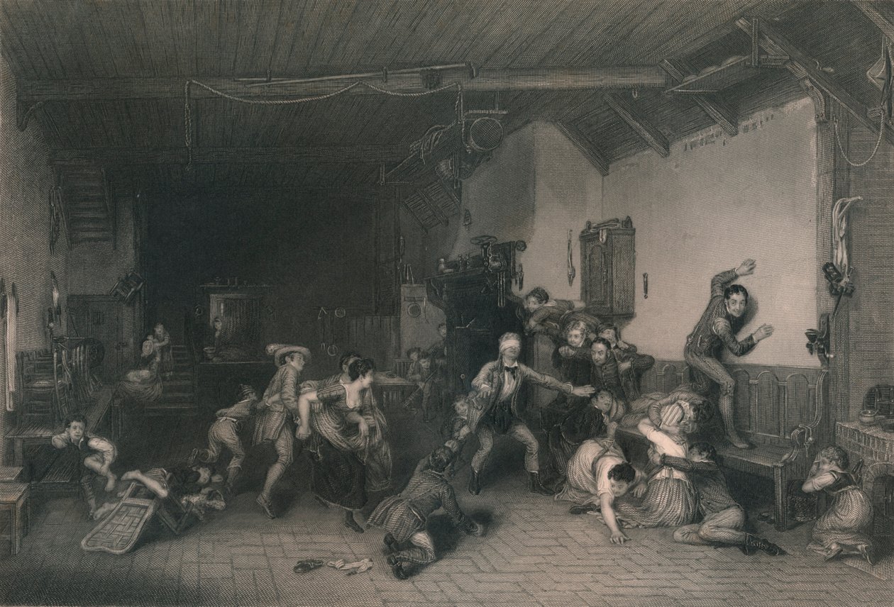 Blind Mans Buff, 1812, midten av 1800-tallet. av William Greatbach