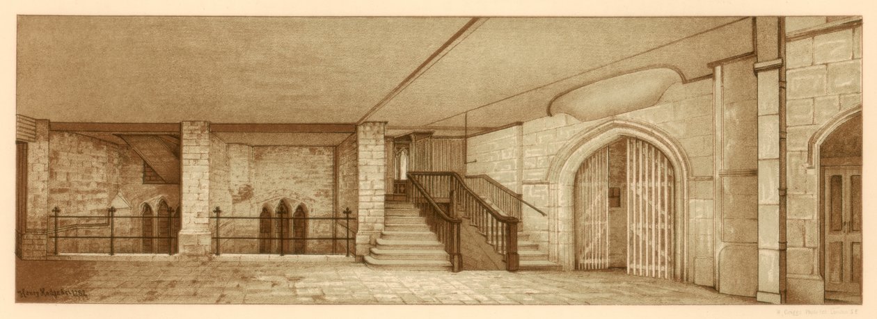Område under Chamberlains Court, Guildhall, City of London, 1886. av William Griggs