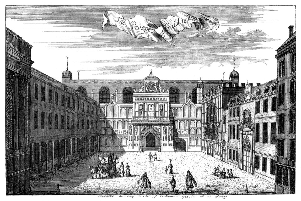 Prospect of Guildhall, City of London, 1755 1886. av William Griggs