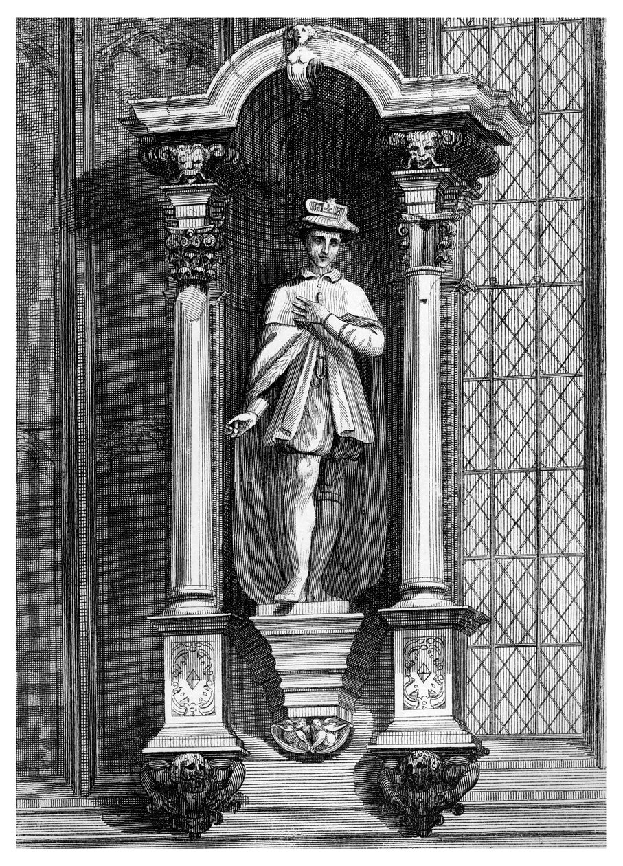 Statuen av Edward VI, fra forsiden av Guildhall Chapel, City of London, 1886. av William Griggs