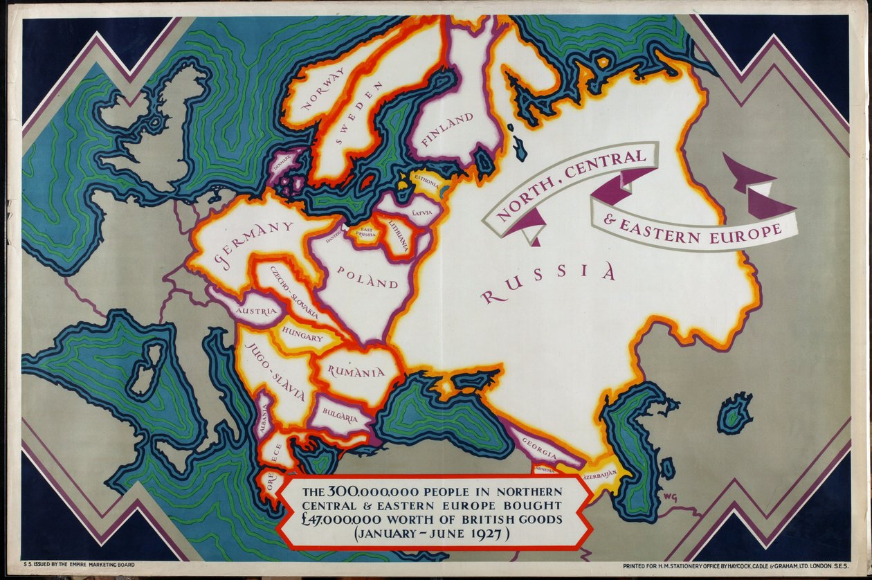 Nord-, Sentral- og Øst-Europa, fra serien 'Where Our Exports Go' av William Grimmond
