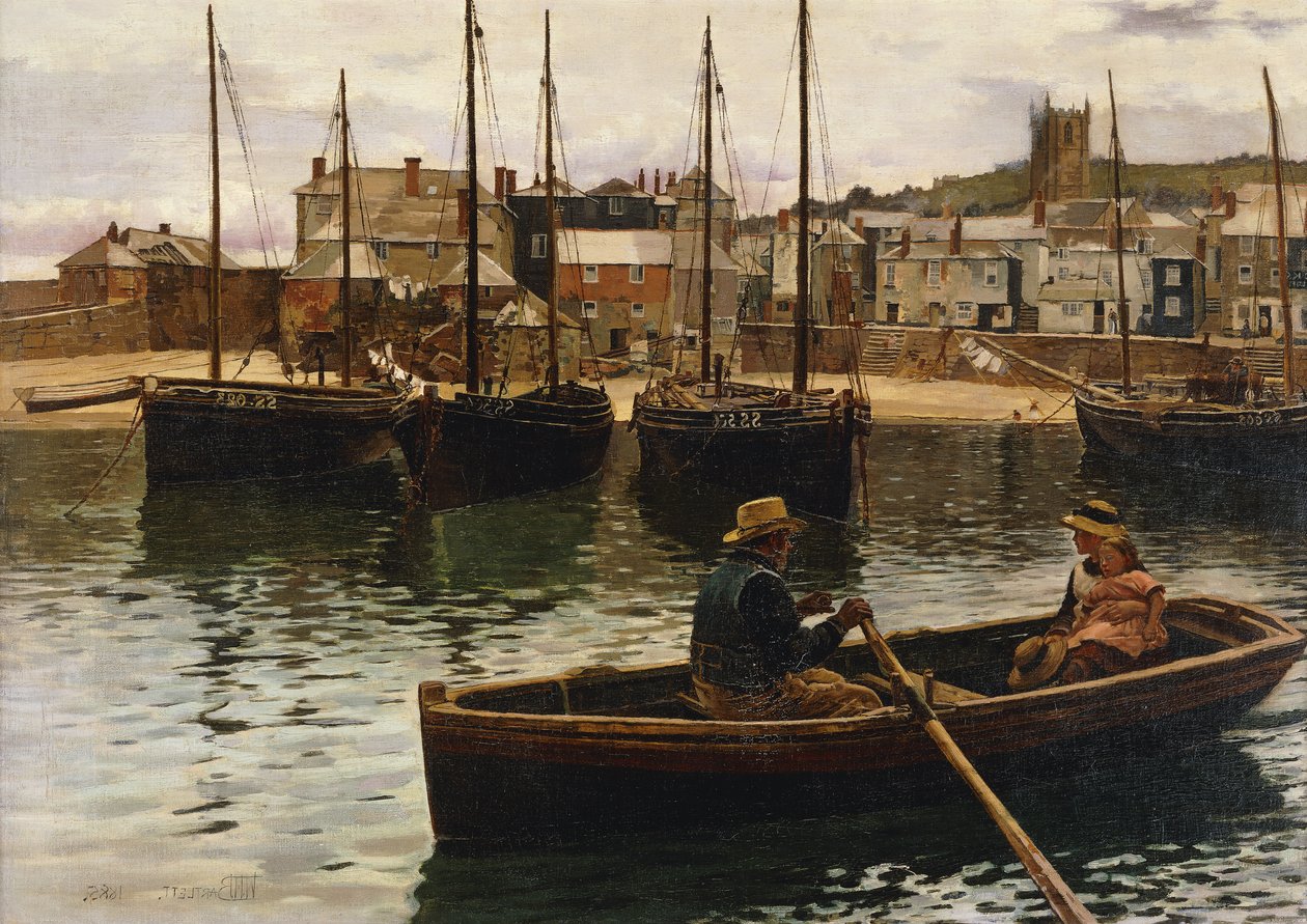 The Harbour, St.Ives, Cornwall, 1885 av William H. Bartlett