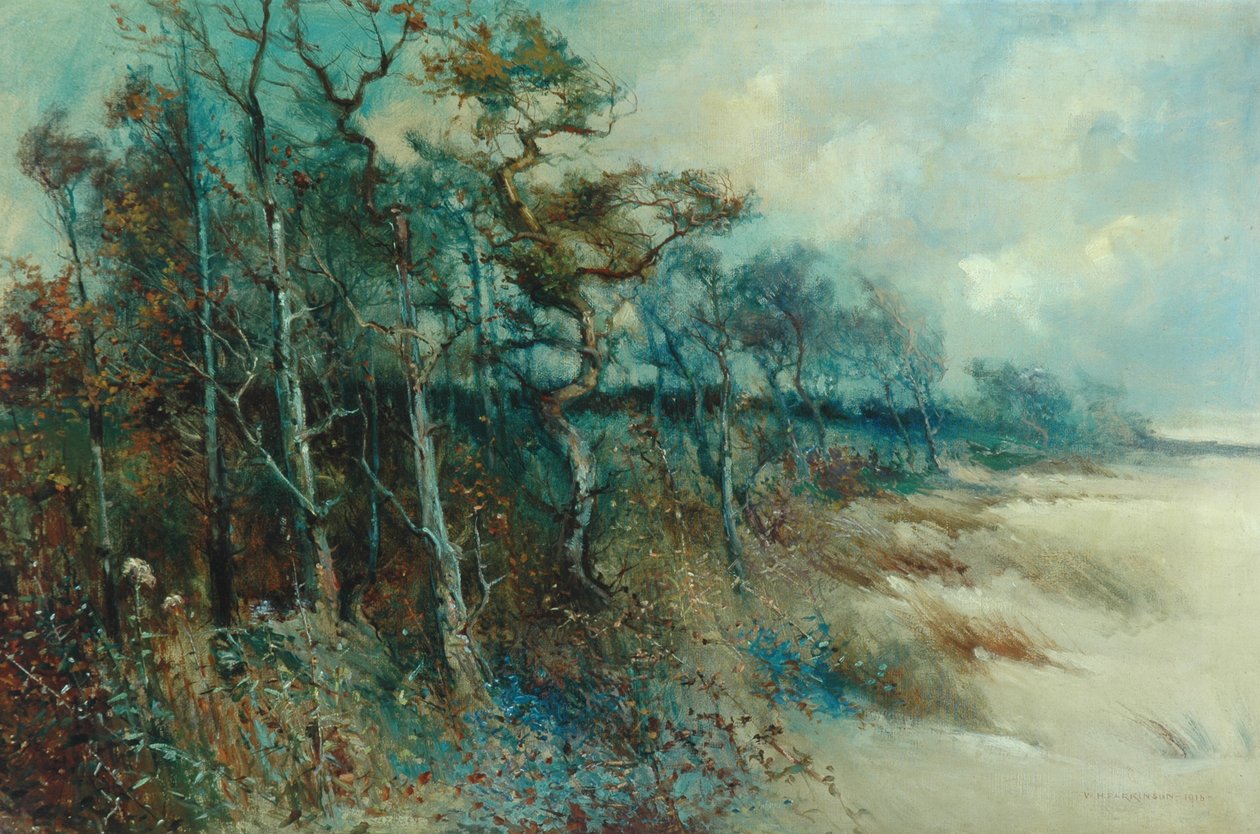 Trær i et sandlandskap, Heysham, 1915 av William H. Parkinson