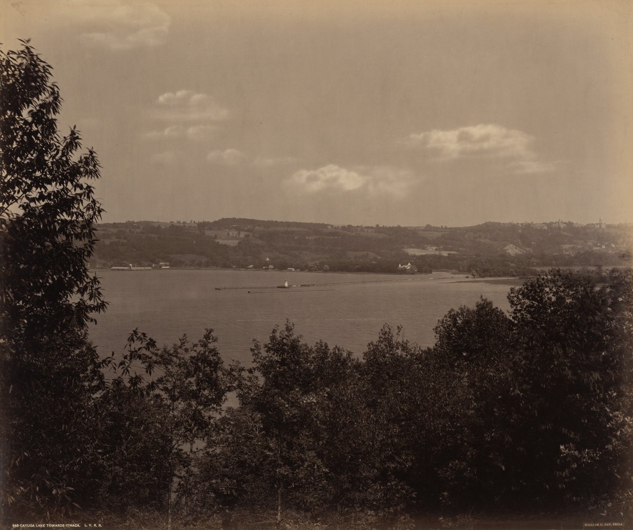 Cayuga-sjøen mot Ithaca av William H. Rau