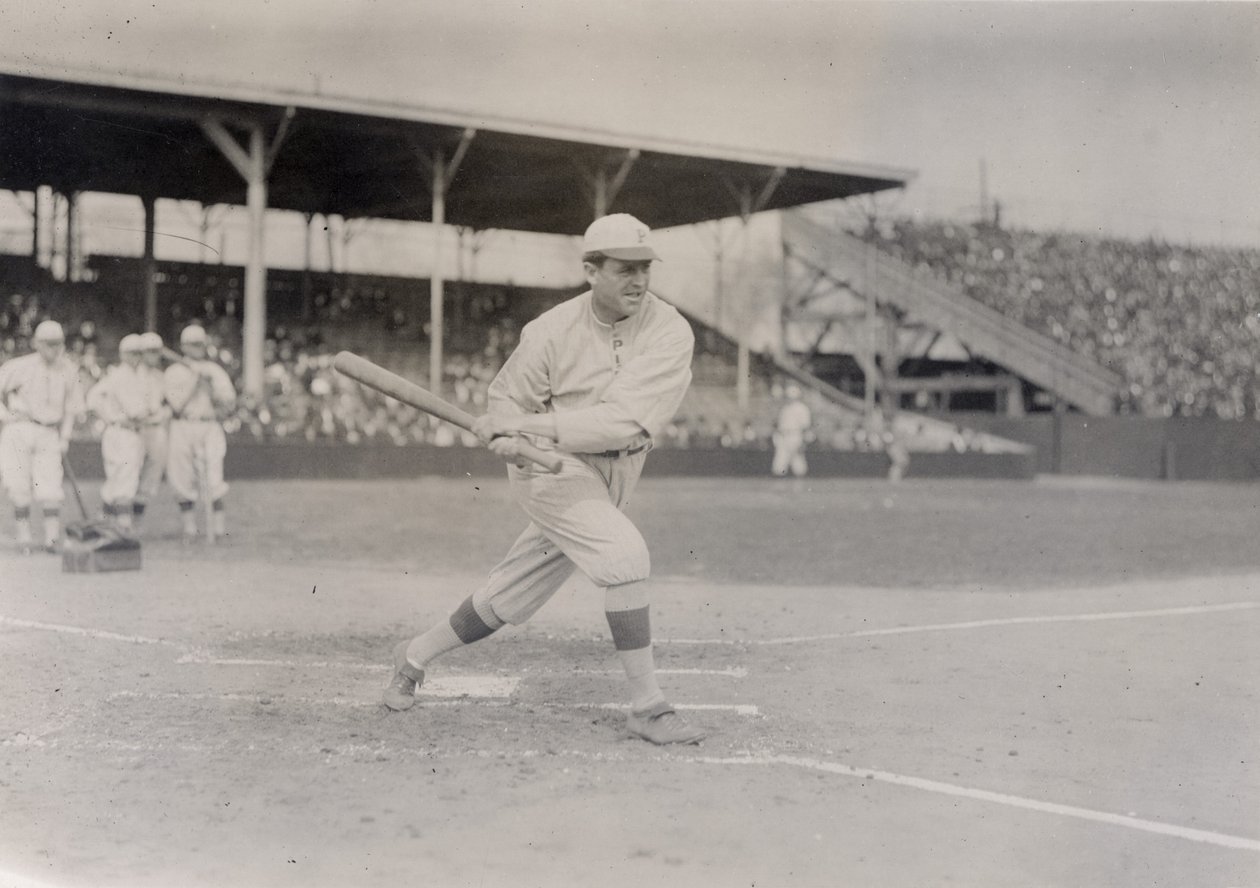 Mike Donlin, Pittsburgh Pirates -utespiller, tar en treningssving av William H. Trefts Jr.