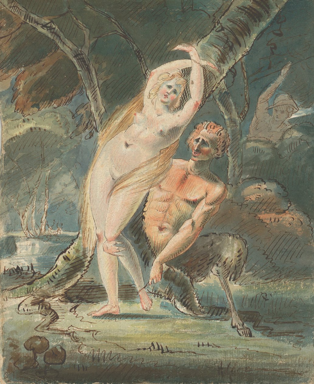 Amymone med en Lecherous Satyr, 1770-80. av William Hamilton