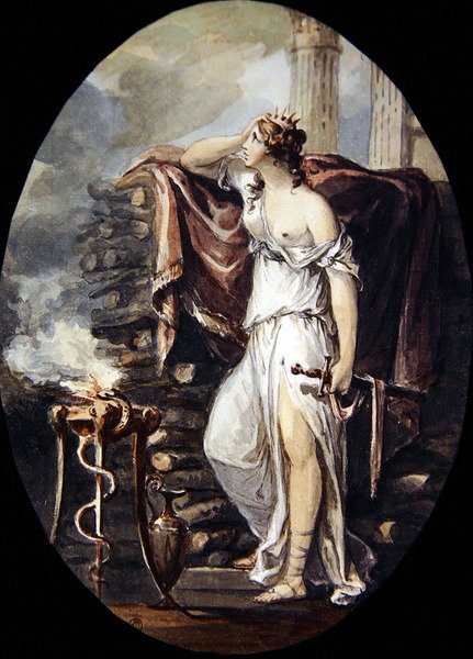 Dido (akvarell på papir) av William Hamilton