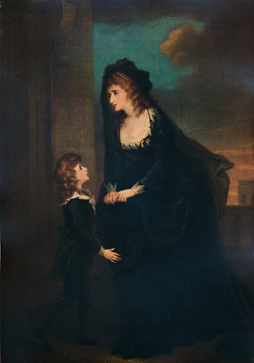 Fru Siddons og hennes sønn i Isabellas tragedie, 1784, 1935 av William Hamilton