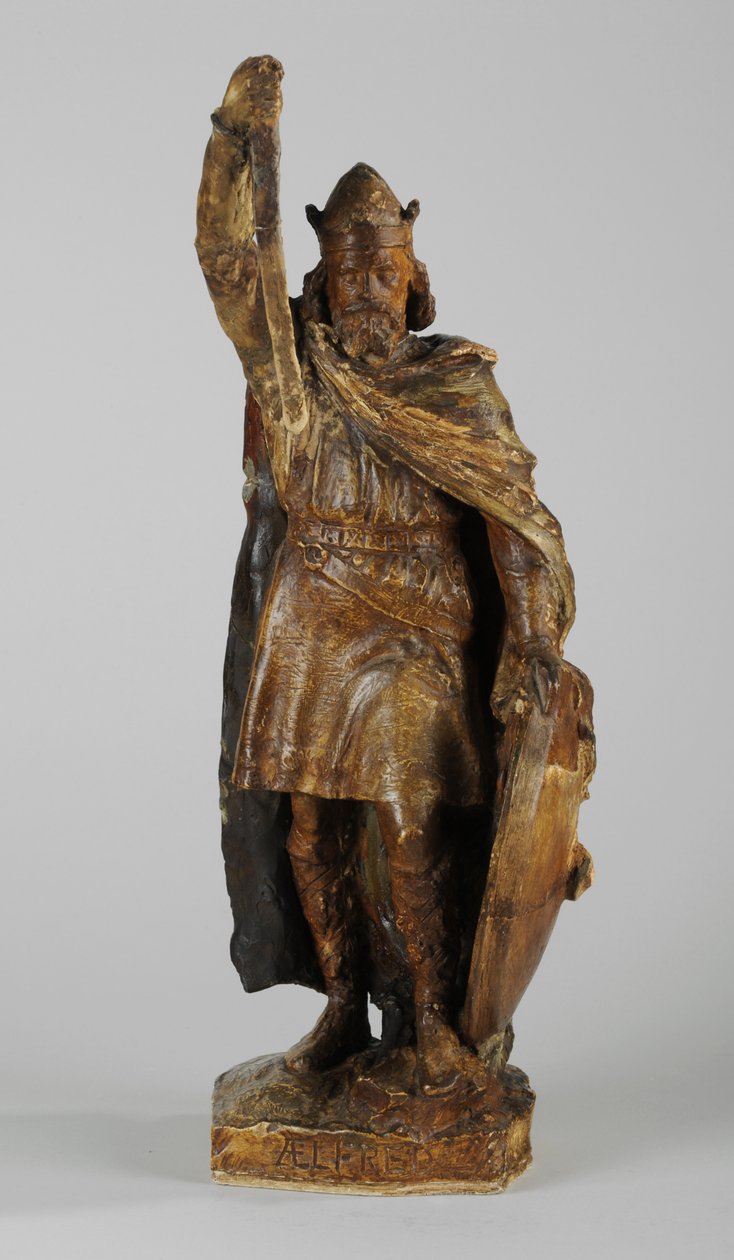 Maquette for statuen av Alfred den store, ca. 1901 (malt gips) (se også 876154-6) av William Hamo Thornycroft