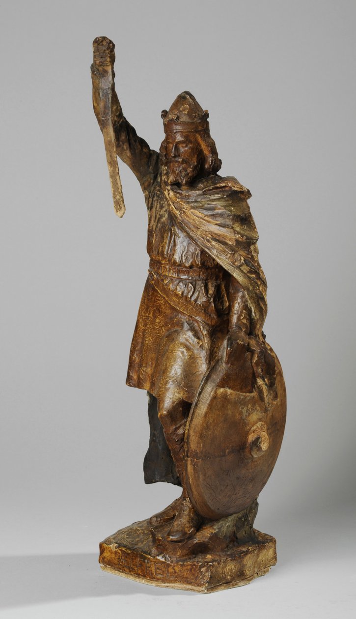 Maquette for statuen av Alfred den store, ca. 1901 (malt gips) (se også 876155-6) av William Hamo Thornycroft