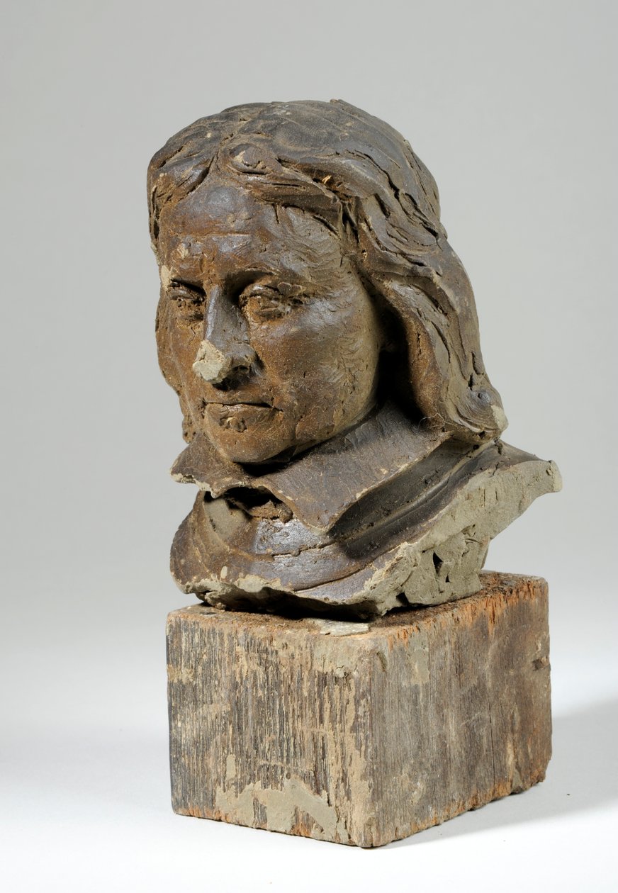 Portrett av Oliver Cromwell (voks og tre) (se også 440363) av William Hamo Thornycroft