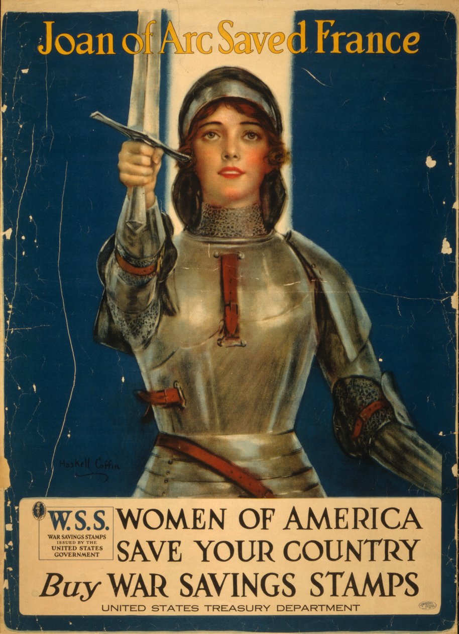 Joan of Arc Saved France, Women of America Save Your Country, Kjøp War Savings-stempler av William Haskell Coffin