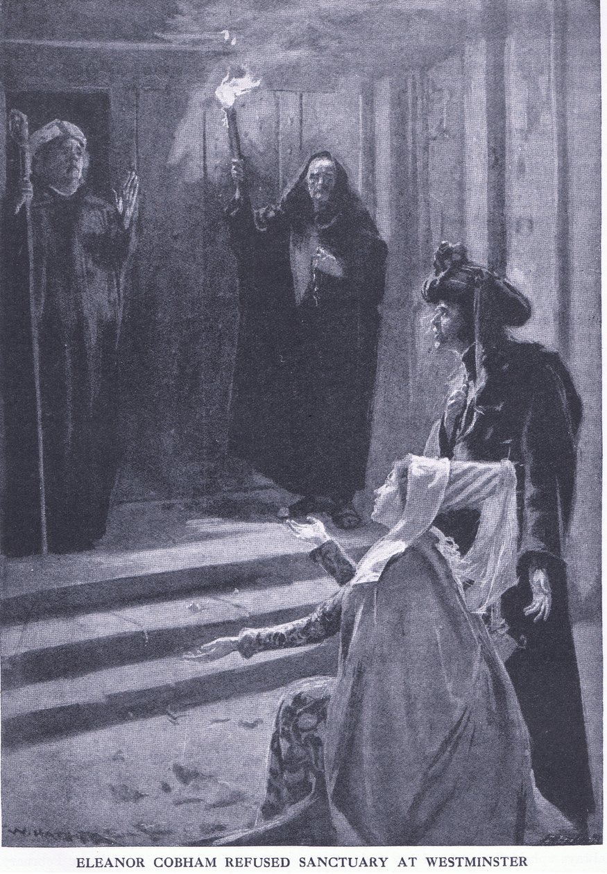 Eleanor Cobham nektet helligdom i Westminster, fra Cassells History of the British People utgitt av Waverley Book Company Limited, ca. 1940 av William Hatherell