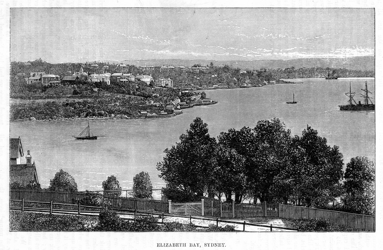Elizabeth Bay, Sydney, 1800-tallet. av William Hatherell