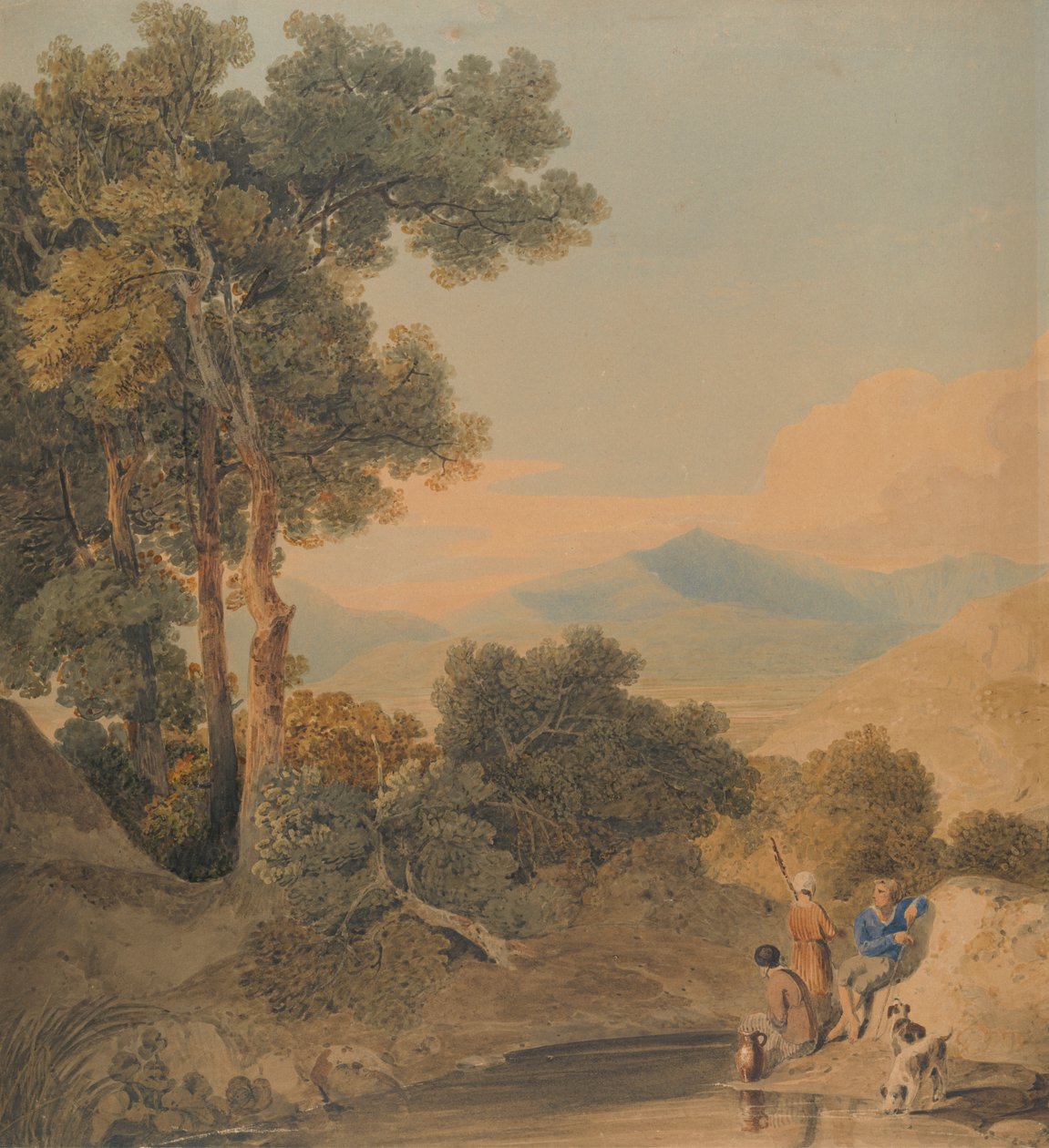 Landskap med figurer av William Havell