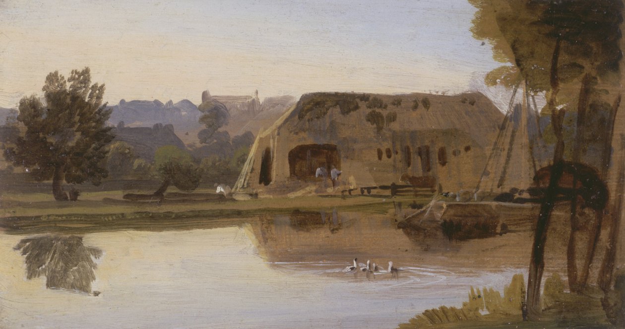 On the Kennet, Reading, 1807 (olje på kort) av William Havell