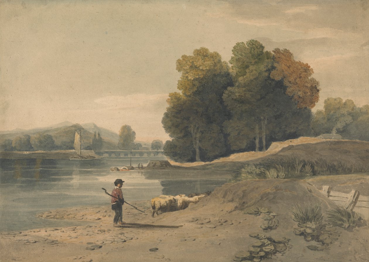 Elvescene med gutt og sau av William Havell