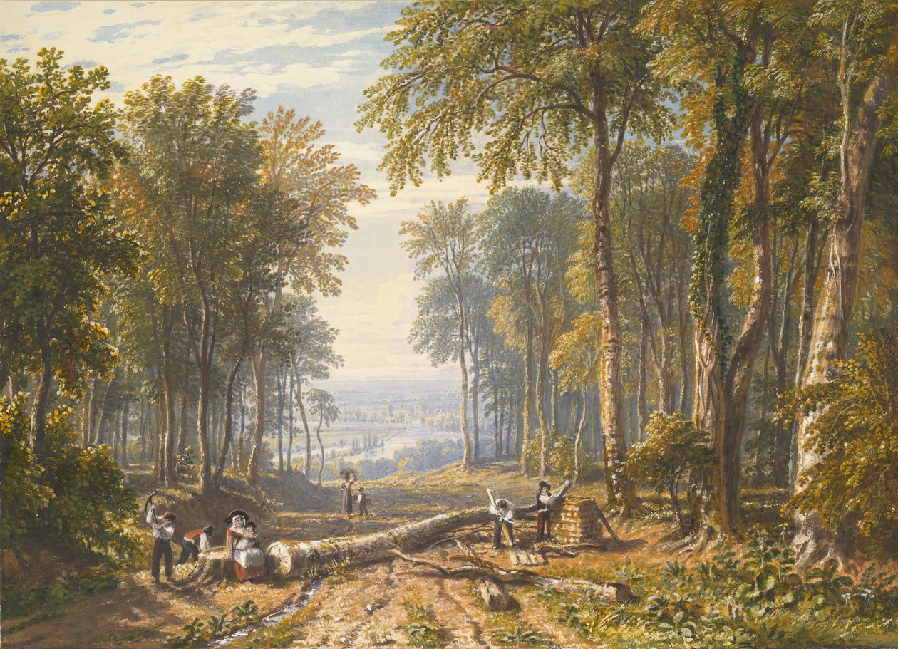Vedhoggere ved Park Place, Henley, Themsen Beyond, ca. 1826. av William Havell