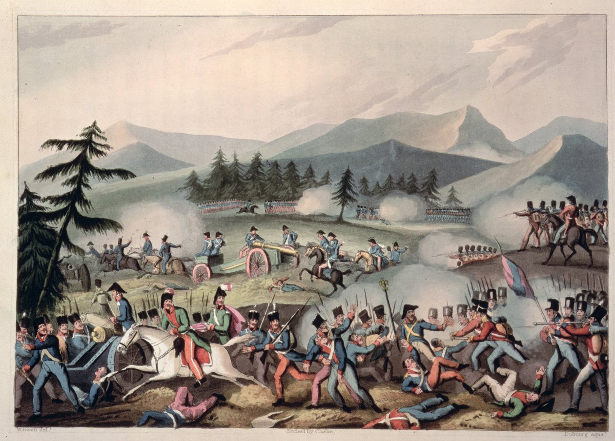 Slaget ved Barrosa, 5. mars 1811, etset av I. Clarke, aquatinted av M. Dubourg, 1811 (akvatint) av William Heath