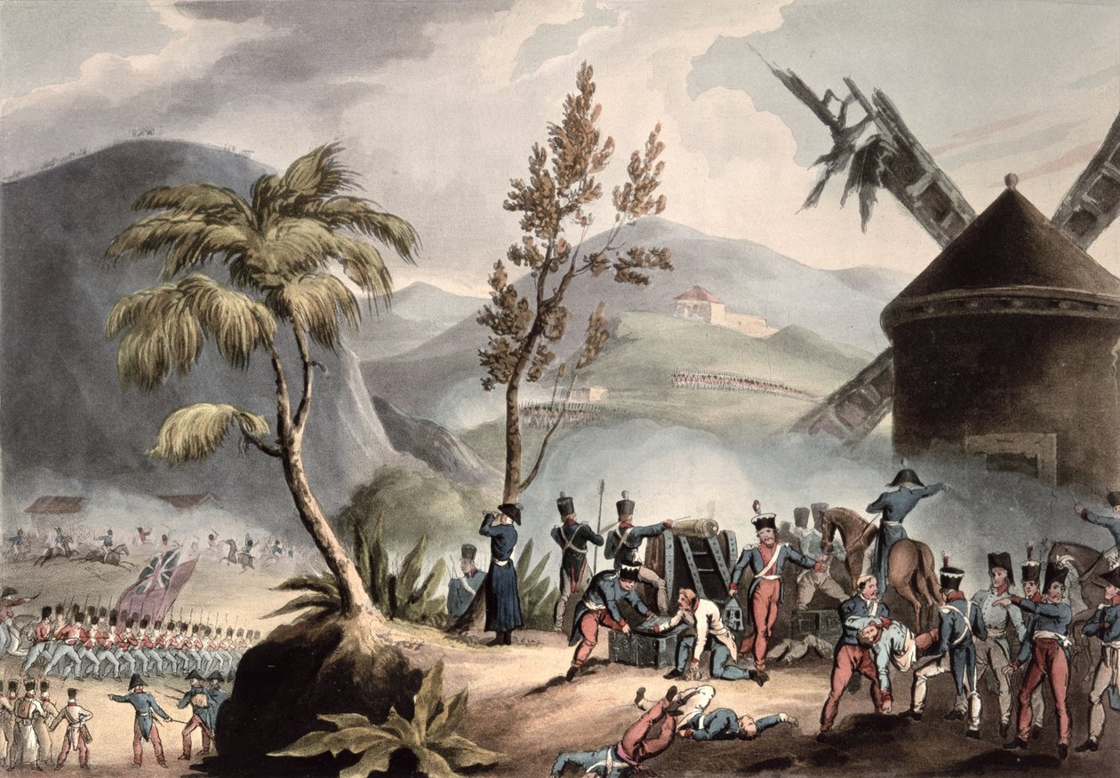 Slaget ved Roleia, 17. august 1808, gravert av Thomas Sutherland (f.c.1785) (akvatint) av William Heath