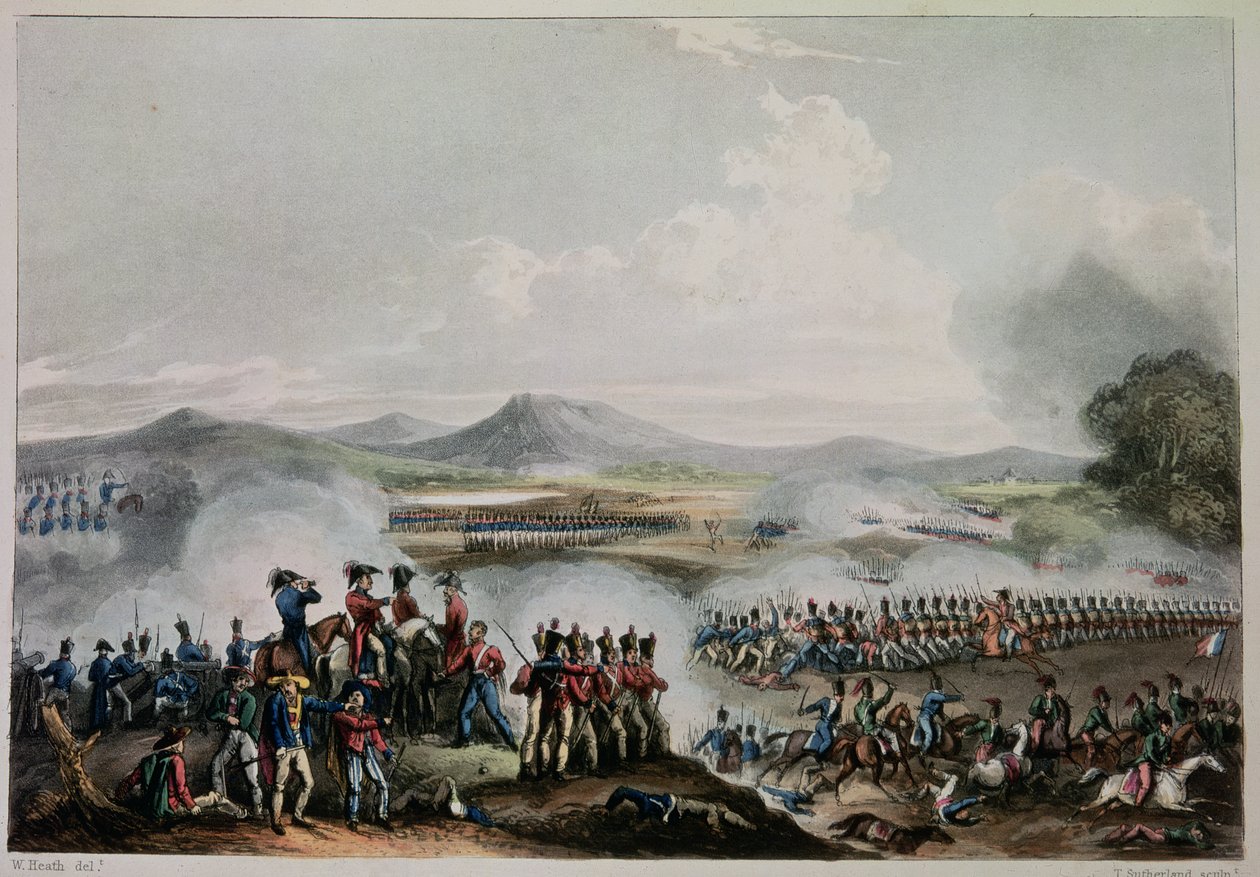 Slaget ved Talavera, 28. juli 1809, gravert av Thomas Sutherland (f.c.1785) av William Heath