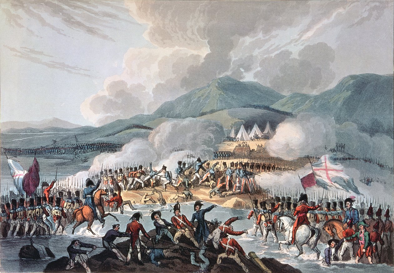 Slaget ved Bidassoa, 9. oktober 1813: gravert av Daniel Havell av William Heath
