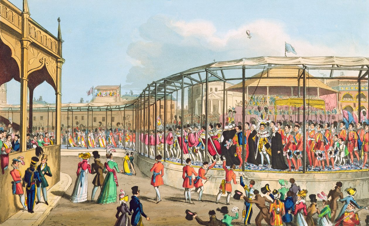 Kroningsprosesjon av George IV, 1821 (akvatint) av William Heath