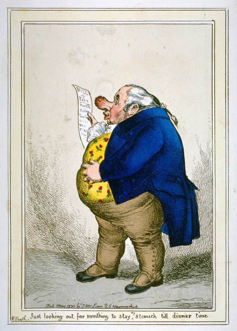 "Bare ser etter noe [sykt] for å holde magen min til middagstid", 1830 av William Heath