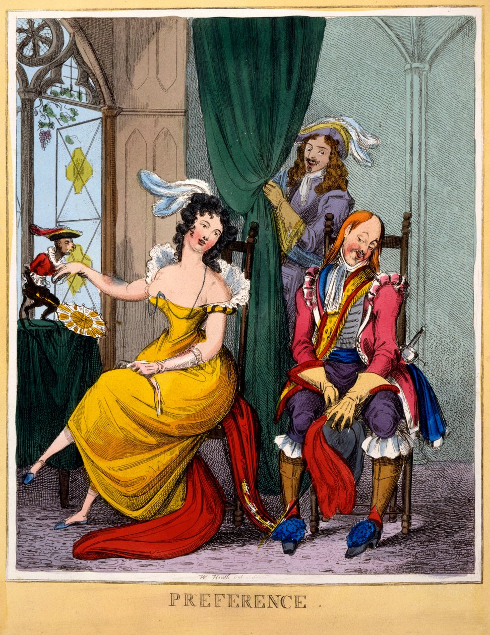 Preference, ca. 1818 (håndfarget gravering) av William Heath