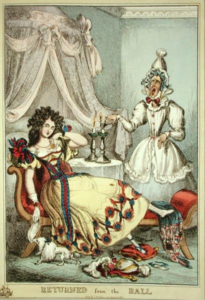 Returned from the Ball, utgitt av Thomas McLean, London (farget etsning) av William Heath
