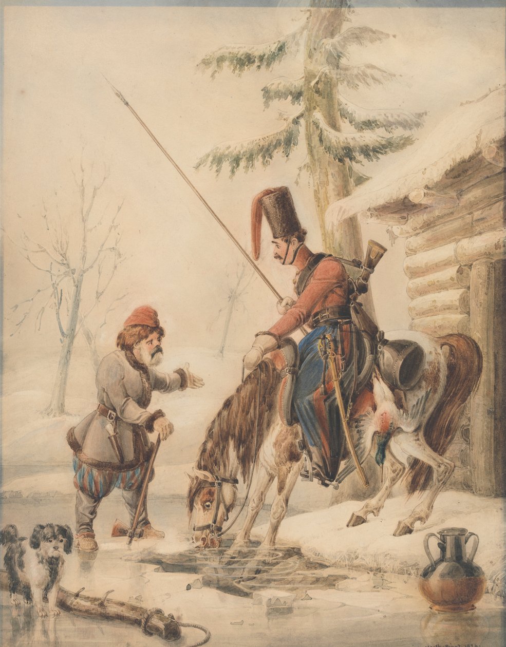 Russiske kosakker ved et naust på bredden av Don av William Heath