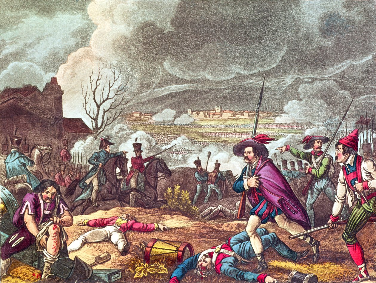 Slaget ved Toulouse, 10. april 1814, gravert av J.C.Stadler (fl. 1780-1812) (akvatint) av William Heath