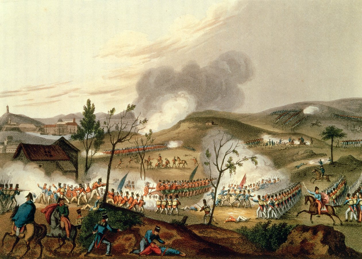 Slaget ved Waterloo, 18. juni 1815 (akvatint) av William Heath