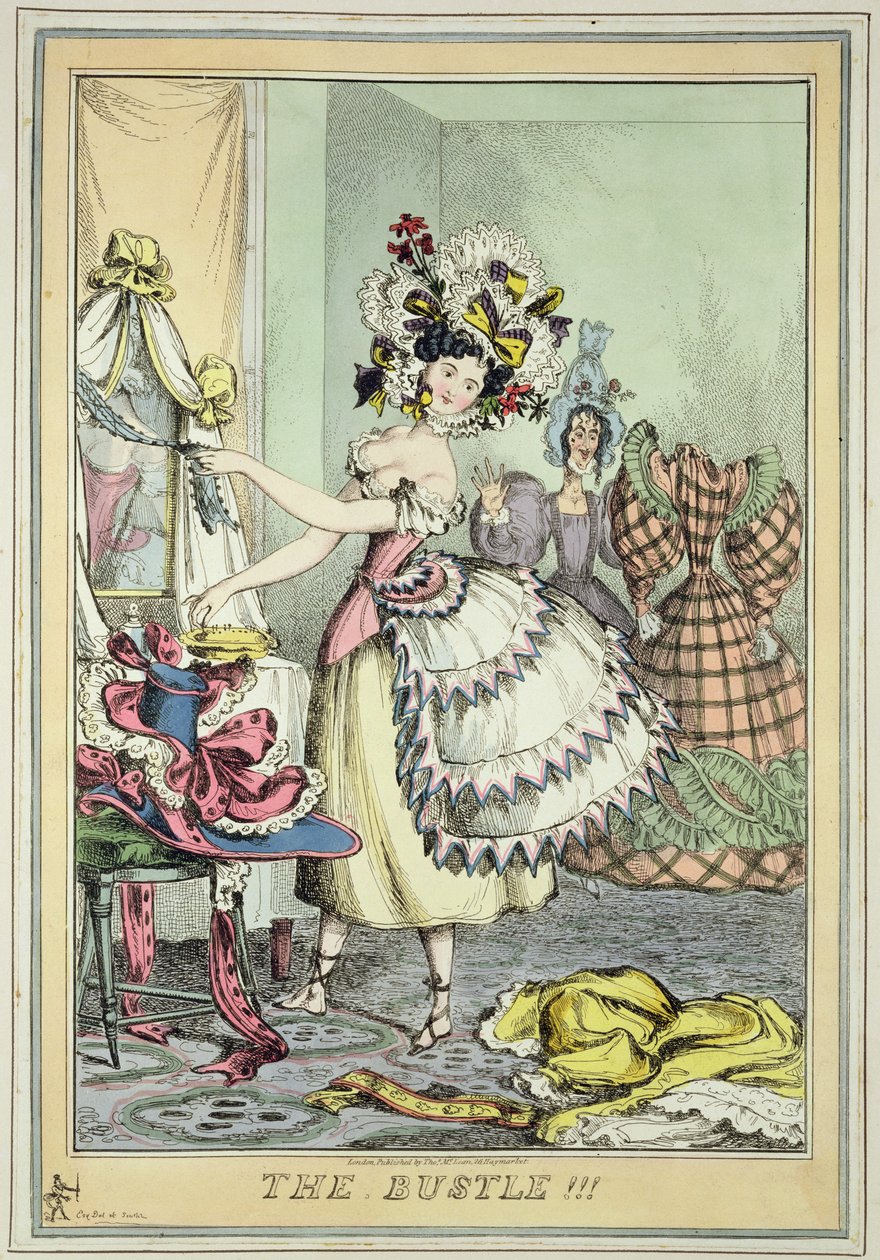 The Bustle, utgitt av Thomas McLean, London (farget etsning) av William Heath
