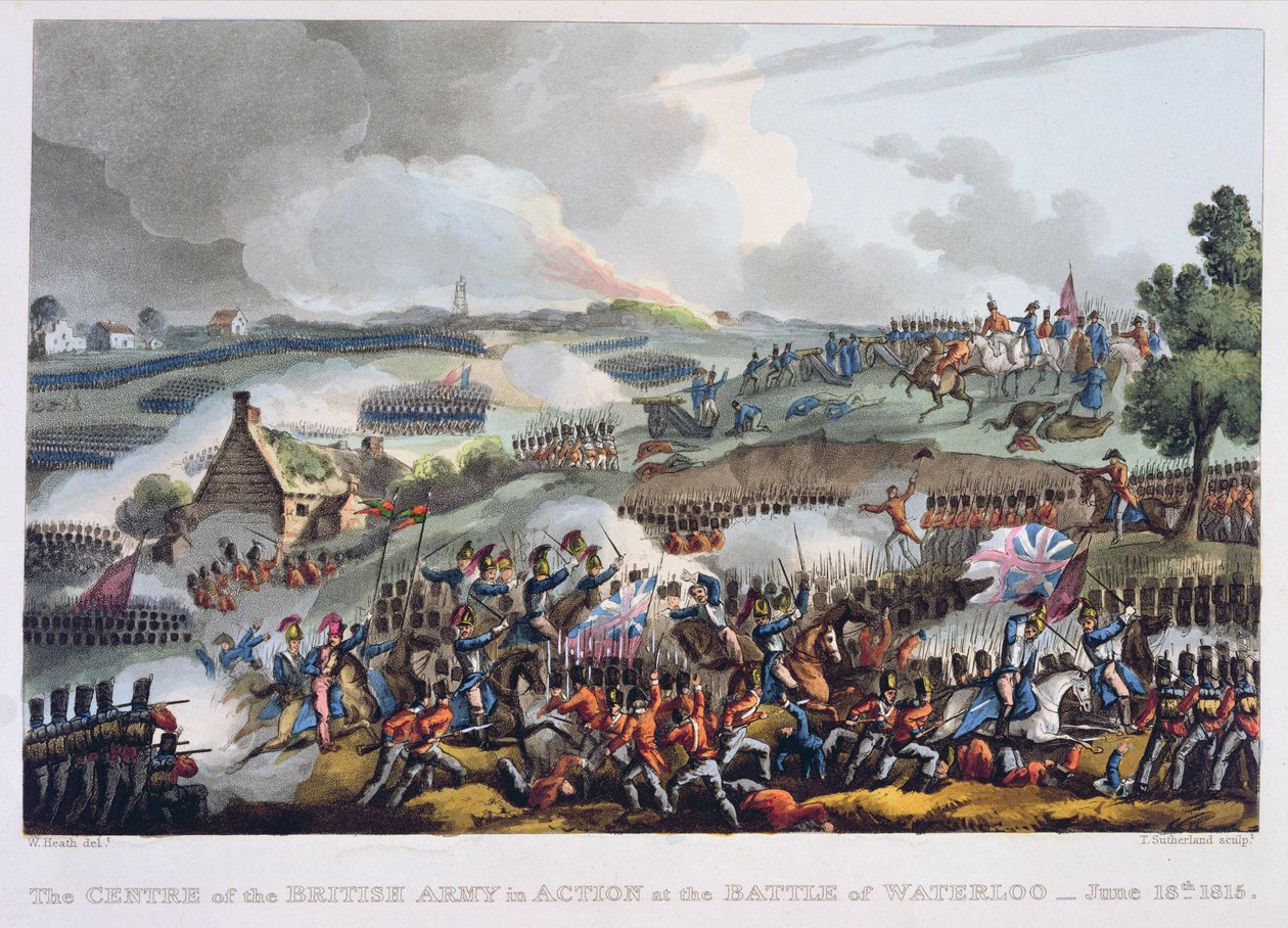The Center of the British Army in Action at the Battle of Waterloo, 18. juni 1815, fra 