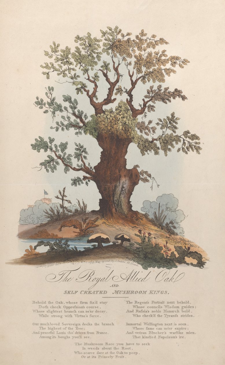 The Royal Allied Oak and Self-Created Mushroom Kings, 29. mai 1815. av William Heath