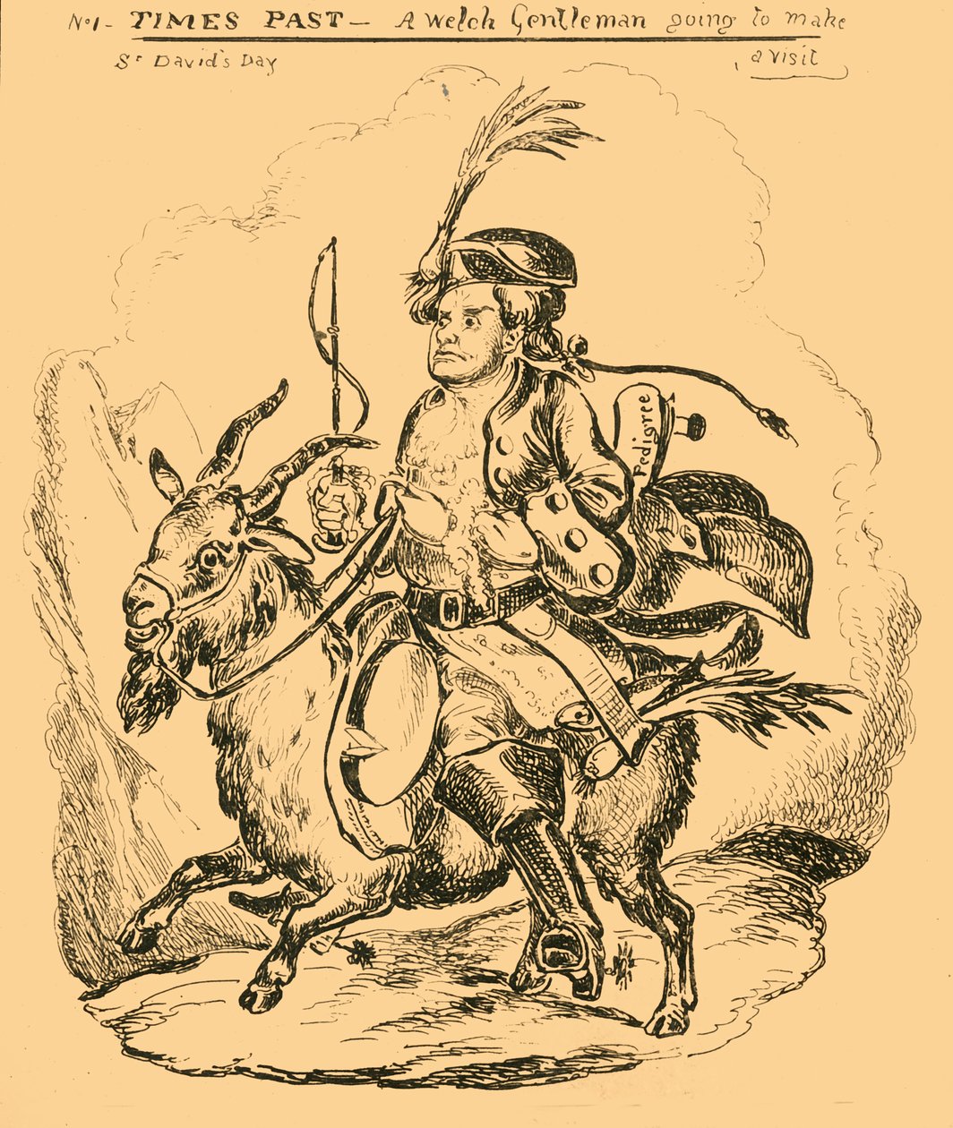 Times Past - En Welch Gentleman kommer på besøk, 1830. av William Heath