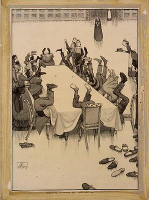 Inspeksjon av strømper på julaften (blekk og vask) av William Heath Robinson