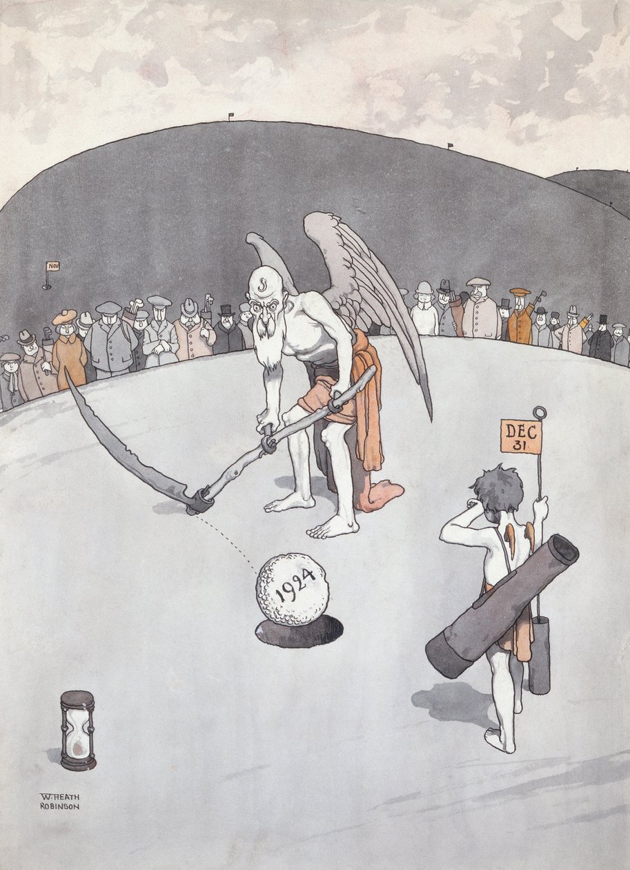 Sette ut det gamle hullet (penn og blekk) av William Heath Robinson