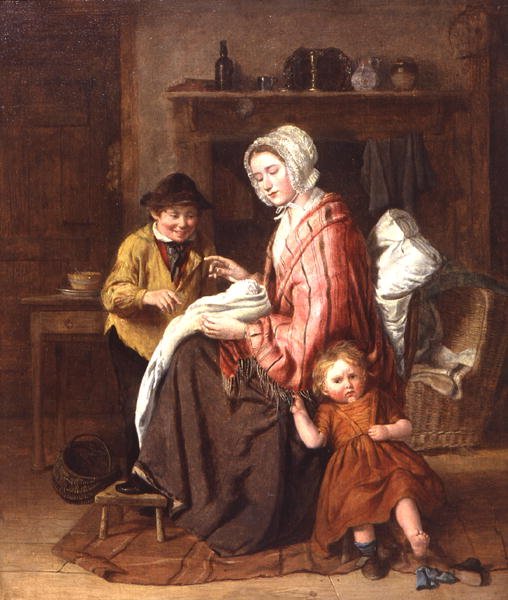 Ikke lenger babyen! ca. 1860 (olje på lerret) av William Hemsley