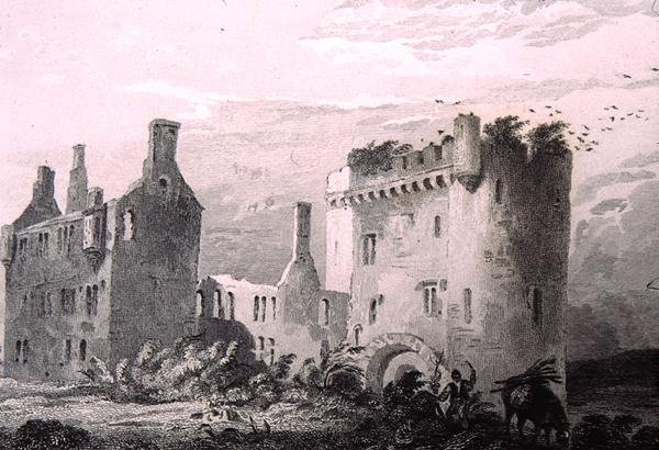 Castle of Loghort, County Cork, Irland, fra "Scenery and Antiquities of Ireland" av George Virtue av William Henry (after) Bartlett