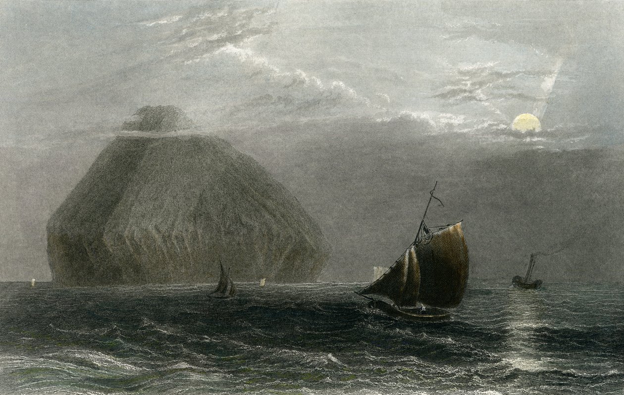 Ailsa Craig, gravert av J. T. Willmore (håndfarget gravering) av William Henry Bartlett
