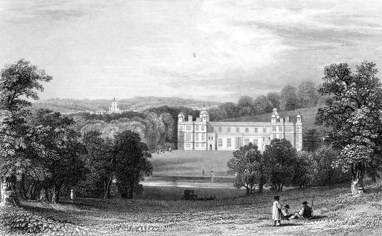 Audley End, Essex, gravert av Henry Adlard, 1832 av William Henry Bartlett