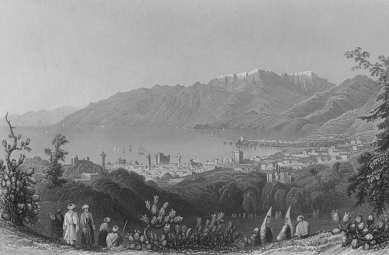 Beirout, den gamle Berothah, gravert av JB Allen av William Henry Bartlett